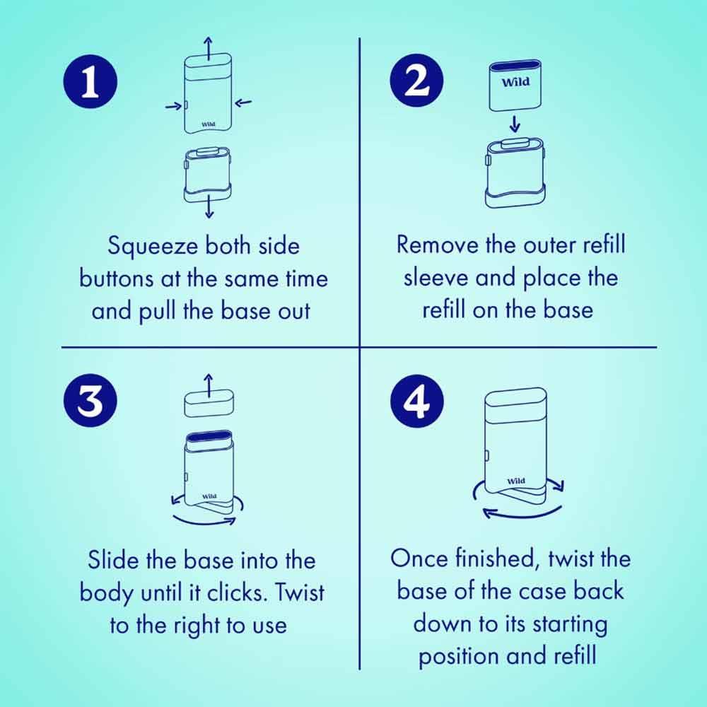 Wild Natural Deodorant Starter Pack Ombre Case Lemon Basil & Blood Orange Deodorant