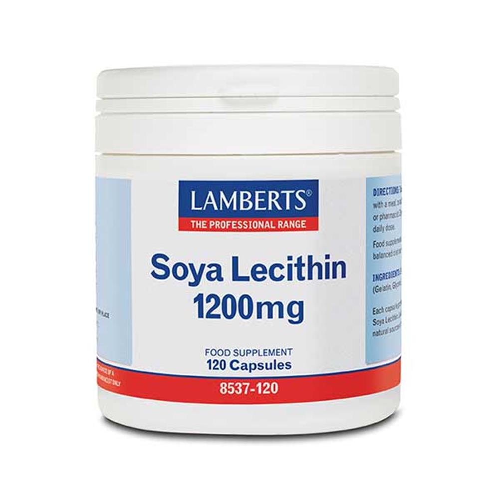 Lamberts Soya Lecithin 1200mg 120 Capsules – to support a healthy digestive system