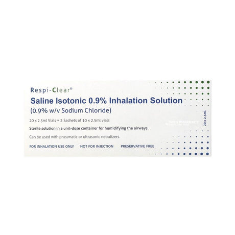 Respi-Clear Saline Isotonic 0.9% Nebuliser Solution – for use with nebulisers in respiratory care