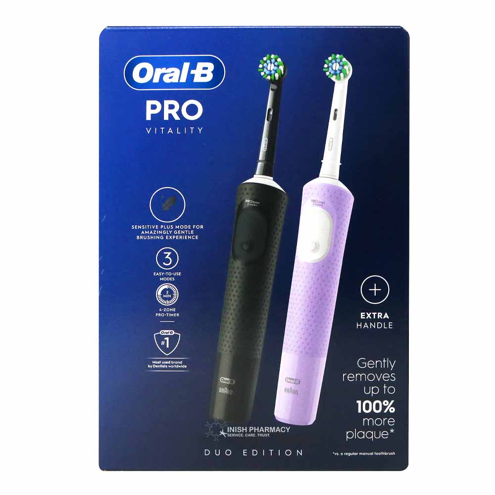 Oral-B PRO Vitality Black & Lilac Electric Brush Twin Pack from Oralb