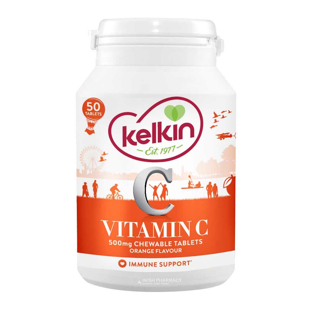 Kelkin Vitamin C 500mg Chewable Tablets 50 Pack