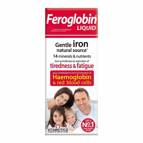 Vitabiotics Feroglobin Liquid Gentle Iron Minerals B Vitamins For Tiredness & Fatigue 200ml – a gentle iron formula to