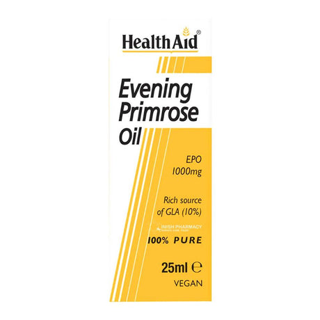 Health Aid Evening Primrose Oil 1000mg Drops 25ml – evening primrose oil with GLA for hormonal and skin health
