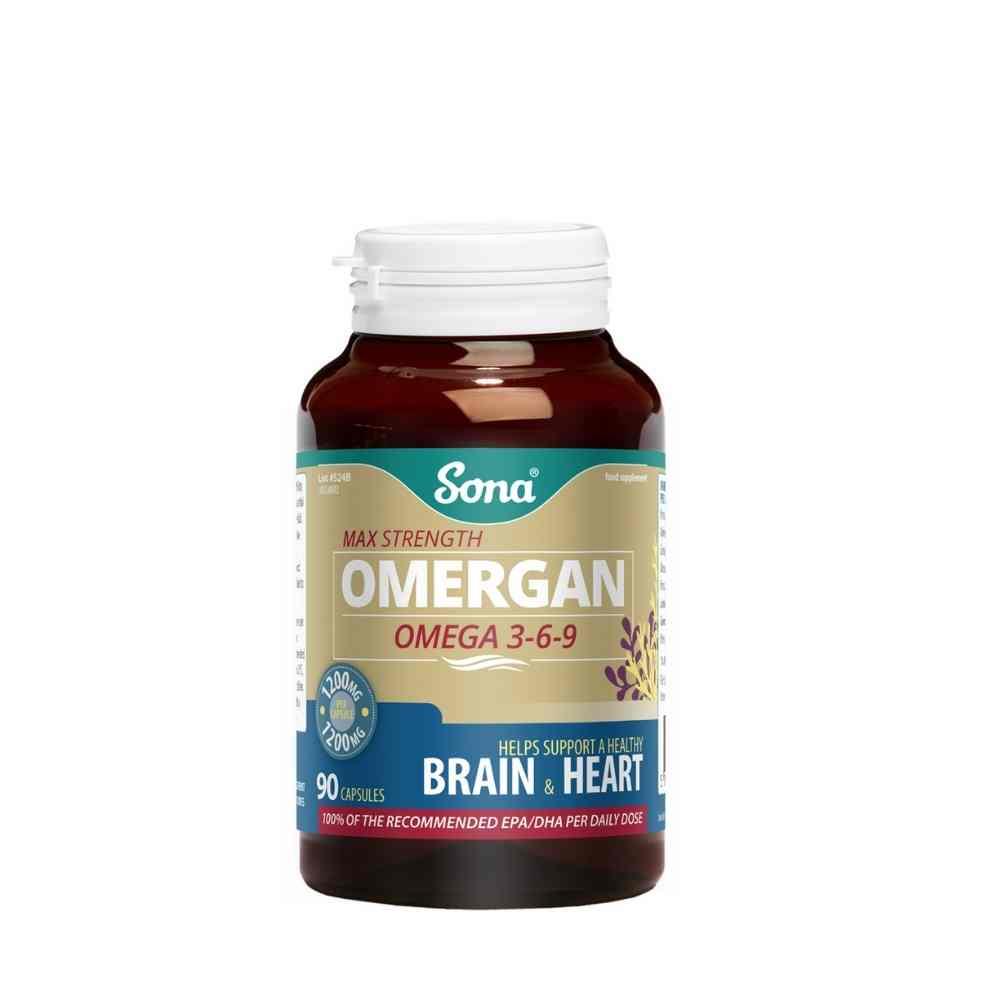 Sona Omergan 1200mg 90 Capsules – omega-3 fatty acids to support heart and brain health