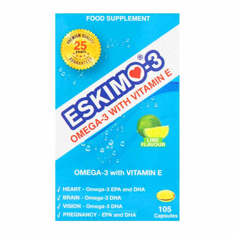 Eskimo-3 Omega-3 With Vitamin E - 105 Capsules – omega-3 fatty acids to support heart and brain health