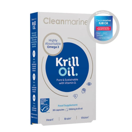 Cleanmarine Krill Oil 100% Pure 60 Capsules – omega-3 fatty acids to support heart and brain health