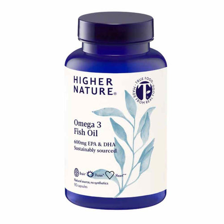 Higher Nature Omega-3 Fish Oil 600mg 90 Pack – omega-3 fatty acids to support heart and brain health