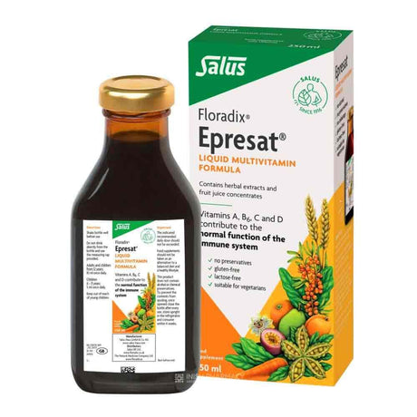 Floradix Epresat Liquid Multivitamin Formula 250ml – a complete multivitamin and mineral daily formula