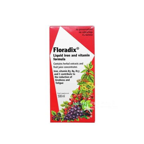 Floradix Liquid Iron And Vitamin Formula 500ml – liquid iron to support energy levels and reduce fatigue