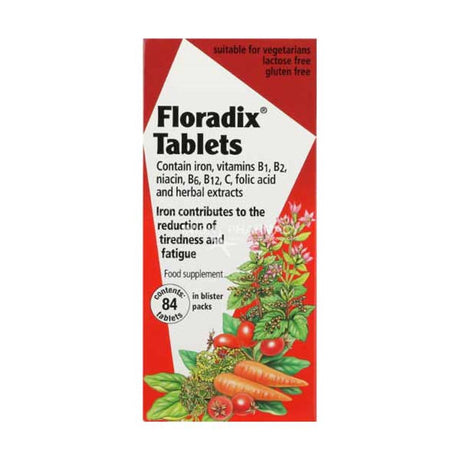 Floradix Tablets 84 Pack – liquid iron to support energy levels and reduce fatigue