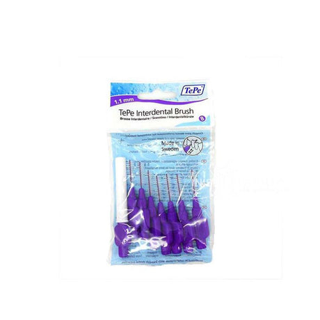 TePe Purple Interdental Brush 1.1mm 6 Pieces – cleans between teeth for healthy gums