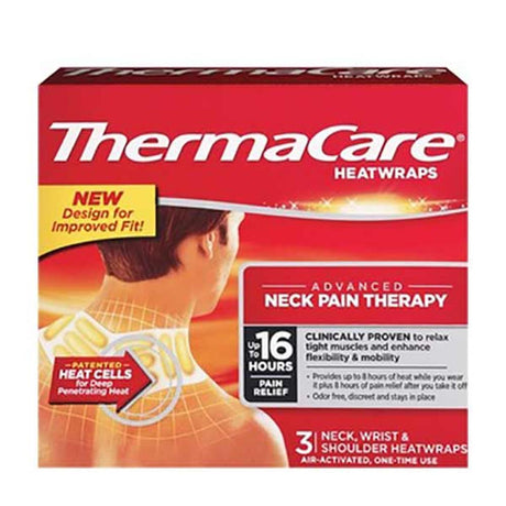 ThermaCare 16 Hour Heatwraps Upper Back Neck Shoulder & Wrist 3 Pack – soothes muscular aches and tension