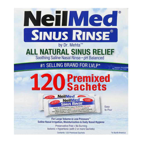 NeilMed Sinus Rinse 120 Premixed Sachets – relieves nasal congestion and sinus pressure