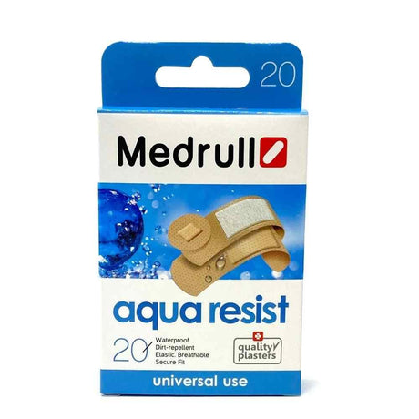 Medrull Aqua Resist Waterproof Plasters 20 Pack – protects cuts and grazes