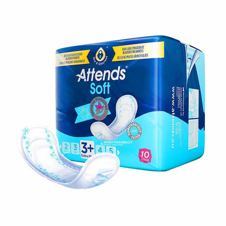 Attends Soft Pads 3 Extra Plus - 10 Pack – provides discreet, secure incontinence protection