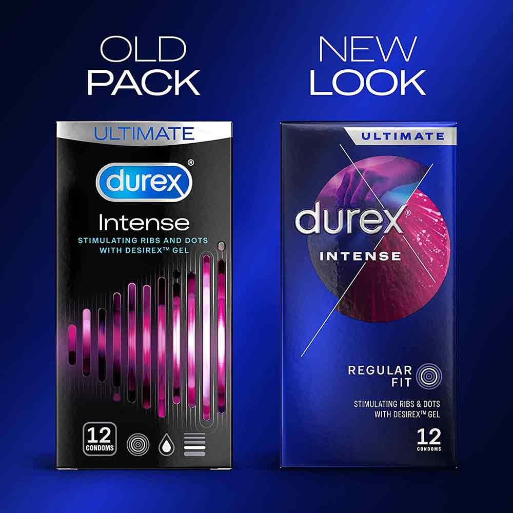 Durex Intense Ribbed & Dotted Condoms 12 Pack
