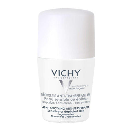 Vichy Deodorant Roll On 48hr Sensitive 50ml – gently cares for reactive, sensitive skin