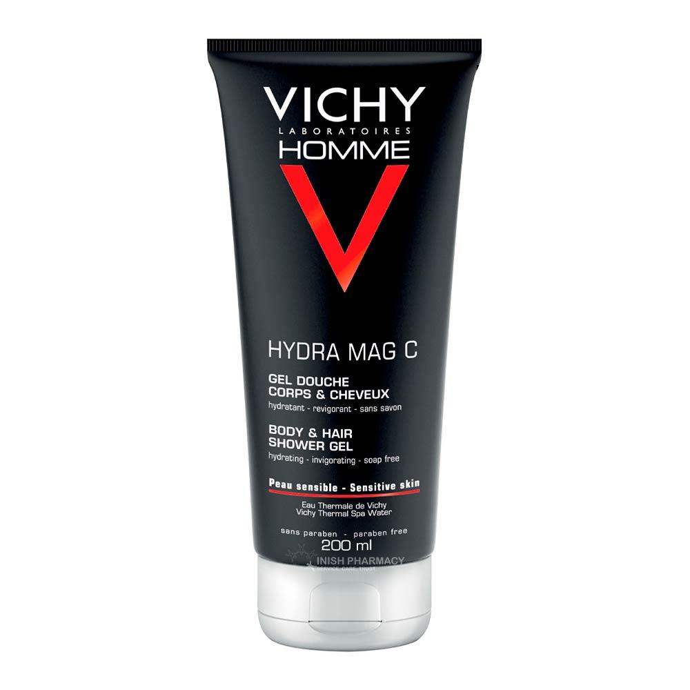 Vichy Homme Hydra Mag C Body & Hair Shower Gel 200ml – dermatologist-developed for healthy skin
