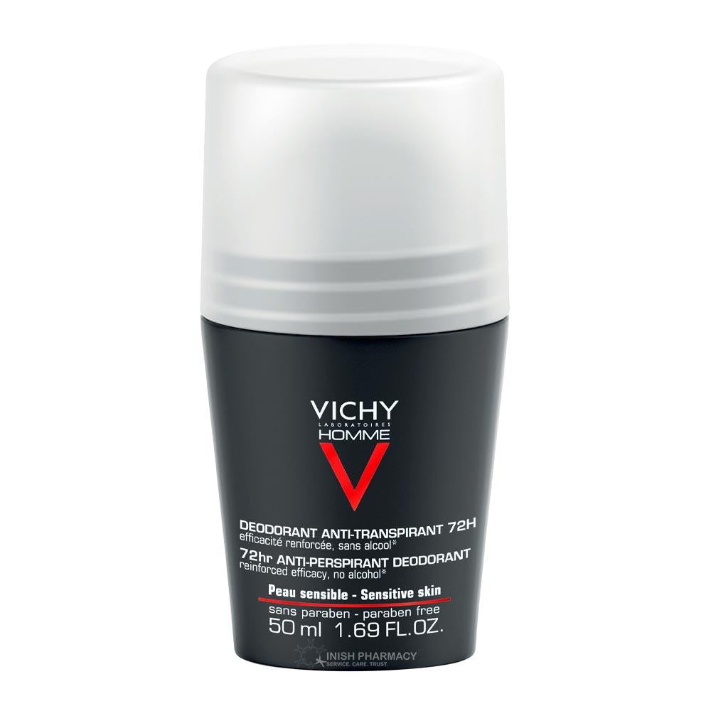 Vichy Homme Extreme Control 72 Hour Anti Perspirant Deodorant Roll On 50ml – dermatologist-developed for healthy skin