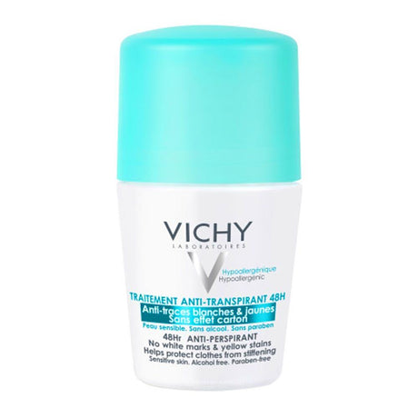 Vichy Deodorant Roll On 48hr No Marks 50ml – dermatologist-developed for healthy skin