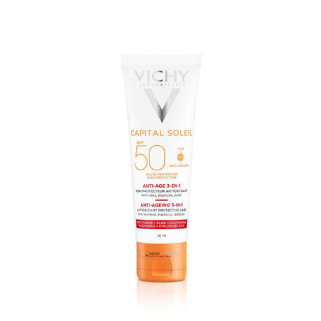Vichy Capital Soleil Anti-Ageing 3-in-1 Daily Antioxidant Cream 50ml – dermatologist-developed for healthy skin