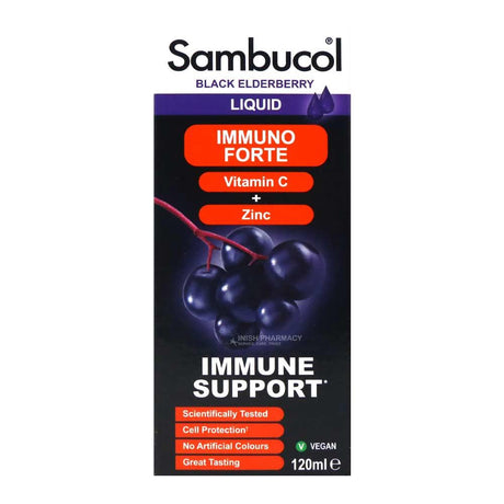 Sambucol Black Elderberry Liquid Immuno Forte 120ml – elderberry extract to support immune health
