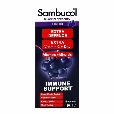 Sambucol Extra Defence Liquid Black Elderberry 120ml – elderberry extract to support immune health