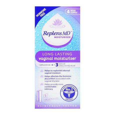 Replens MD Longer Lasting Vaginal Moisturiser 4 Week Supply 35g Tube – a clinically tested vaginal treatment