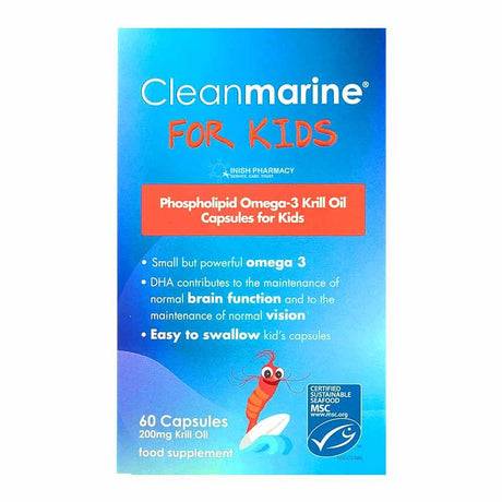 Cleanmarine Omega 3 Krill Oil For Kids 60 Capsules – omega fatty acids for heart and cognitive health