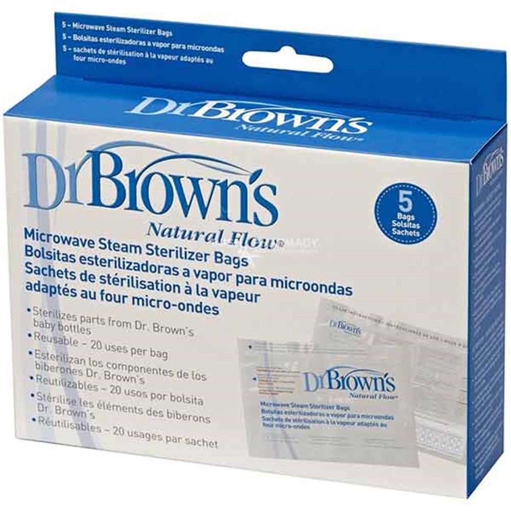 Dr Browns Natural Flow Microwave Steam Sterilizer Bags 5 Pack