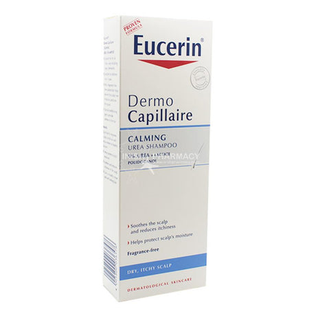 Eucerin Dermo Capillaire Calming Urea Shampoo 250ml – gently cleanses and nourishes all hair types