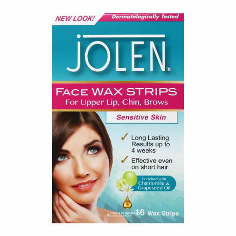 Jolen Facial Strip Wax 16 Precoated Facial Strips