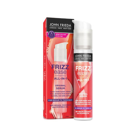 John Frieda Frizz Ease All In One Original Serum For Medium To Thick Hair 50ml – tames frizz for smooth, defined hair