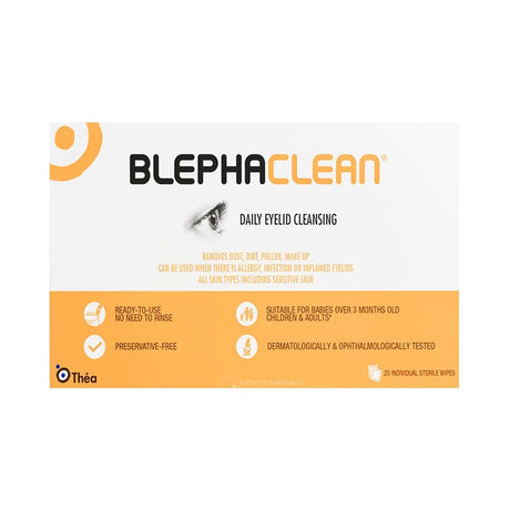 Blephaclean Eyelid Cleansing Wipes 20 Pack – gently cleanses eyelids to relieve blepharitis