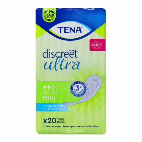 Tena Lady Discreet Mini Pads 20 Pack – provides discreet, secure incontinence protection