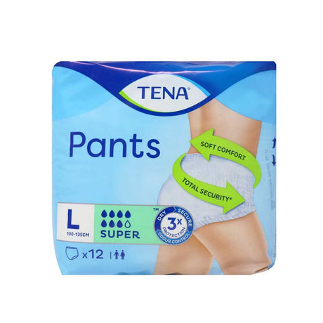 Tena Pants Super Large 12 Pack – provides discreet, secure incontinence protection