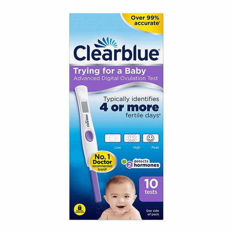 Clearblue Advanced Digital Ovulation Test - 10 Tests – a sensitive home test to detect ovulation and fertile days