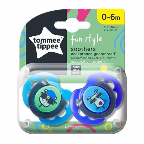 Tommee Tippee Closer To Nature Fun Style Soothers 0-6m 2 Pack – a natural-feel feeding bottle for newborns and babies