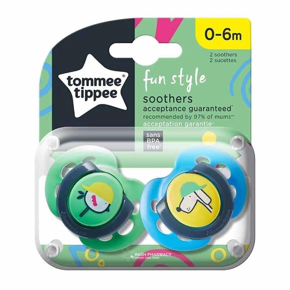 Tommee Tippee Closer To Nature Fun Style Soothers 0-6m 2 Pack