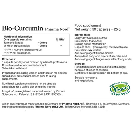 Pharma Nord Bio Curcumin 50 Capsules – soothes muscular aches and tension
