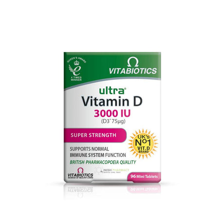 Vitabiotics Ultra Vitamin D3 3000iu Super Strength 96 Pack – vitamin D3 to support bones, muscles and immunity