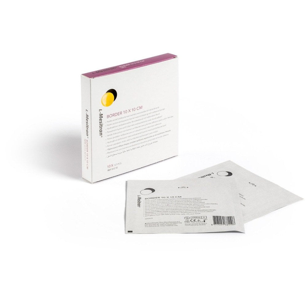 L-Mesitran Hydroactive Antibacterial Wound Dressing with Medical Grade Honey 10x10cm 10 Pack