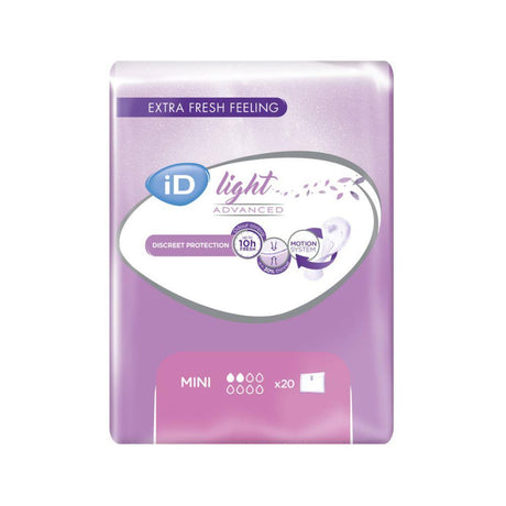 iD light Advanced Mini Light 20 Pack – provides discreet, secure incontinence protection