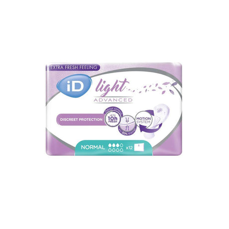 iD Light Advanced Normal 12 Pack – provides discreet, secure incontinence protection