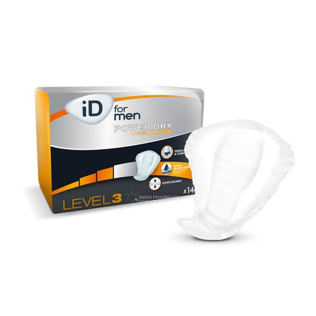 iD Men Discreet Super Pads 14 Pack – provides discreet, secure incontinence protection