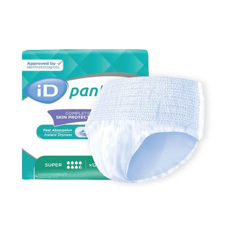 iD Pants Super X Large 12 Pack – provides discreet, secure incontinence protection