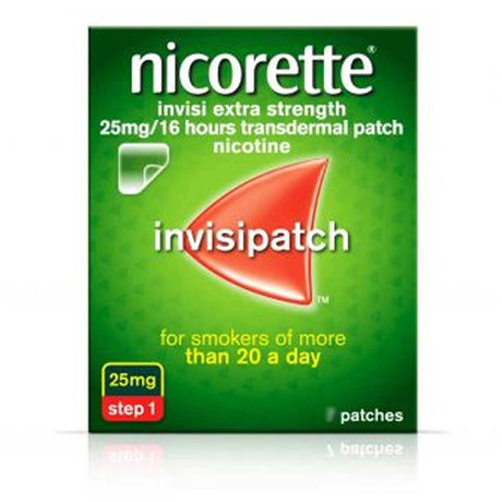 Nicorette Invisipatch 25mg Step 1 14 Pack – nicotine replacement to ease cravings when quitting smoking