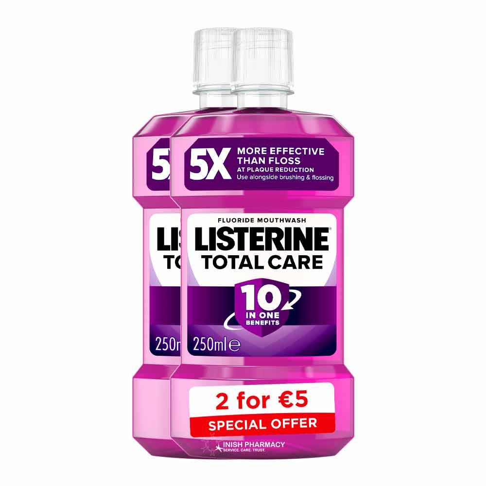 Listerine Total Care Clean Mint Mouthwash 250ml Twin Pack