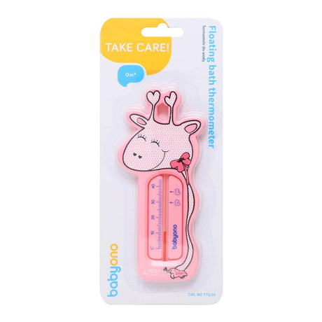 Babyono Floating Bath Thermometer Pink Giraffe – a gentle, skin-safe essential for baby care