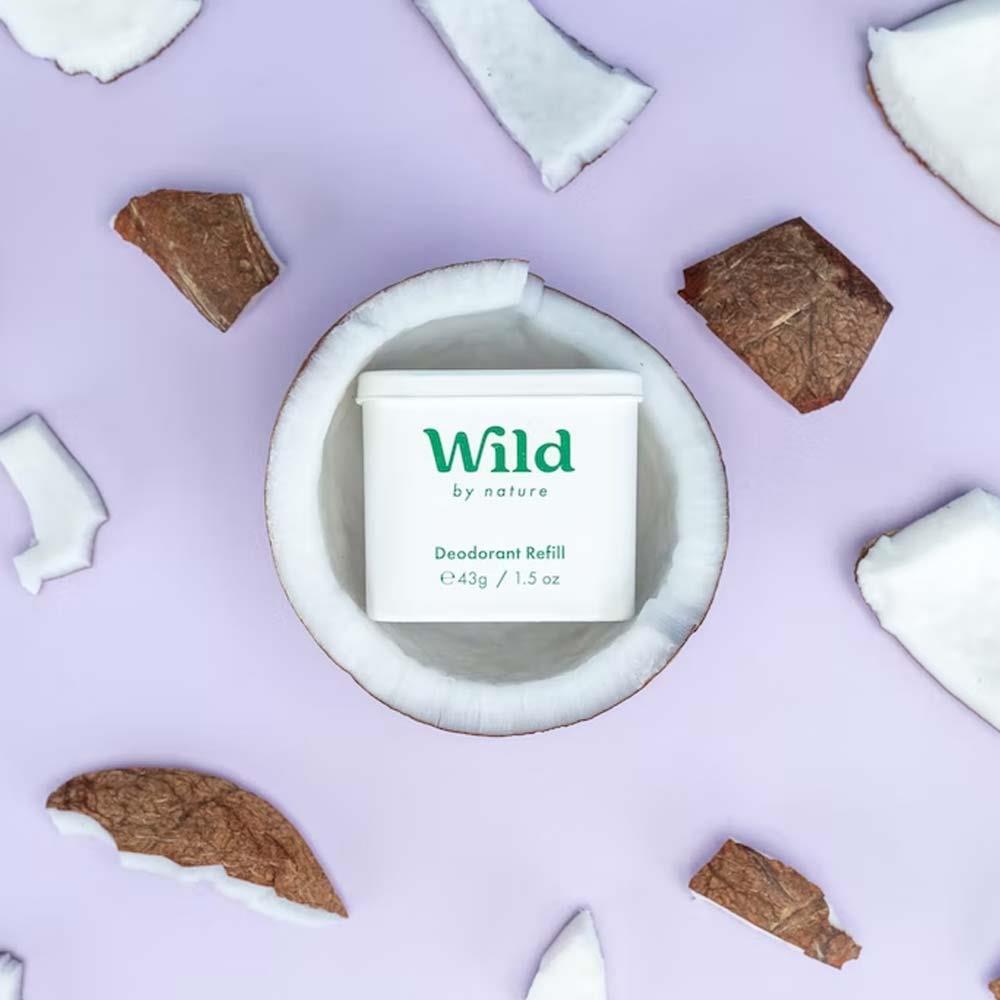 Wild Natural Deodorant Starter Pack Purple Case With Coconut & Vanilla Deodorant